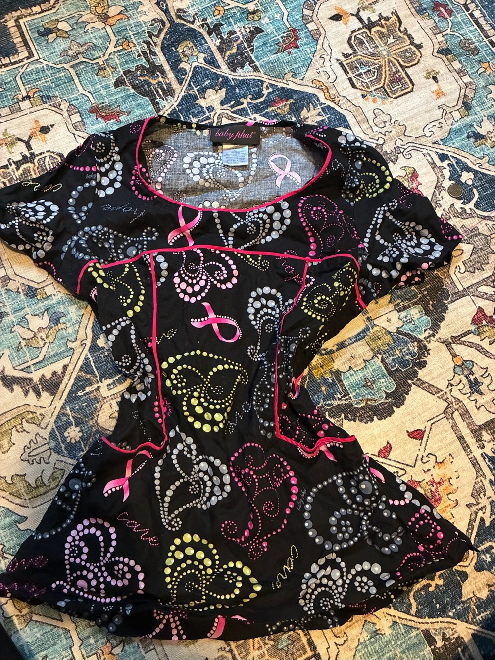 Baby Phat Breast Cancer Awareness scrub top